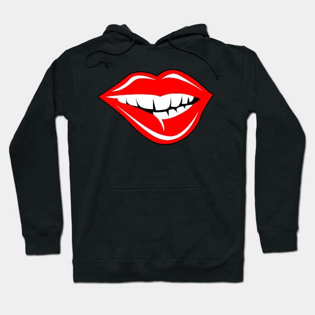 Sexy Red Lips Hoodie by babydollchic